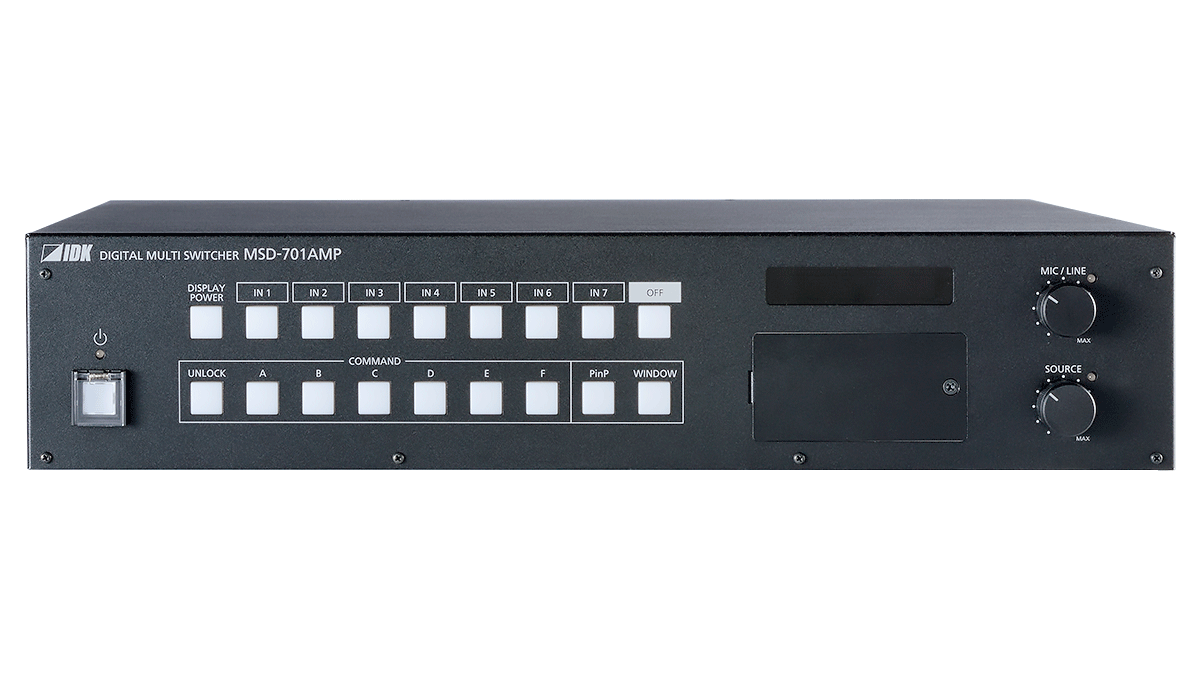 MSD-701AMP - Digital Multi Switcher with Integrated Audio Power Amplifier /7 Inputs & 1 Output