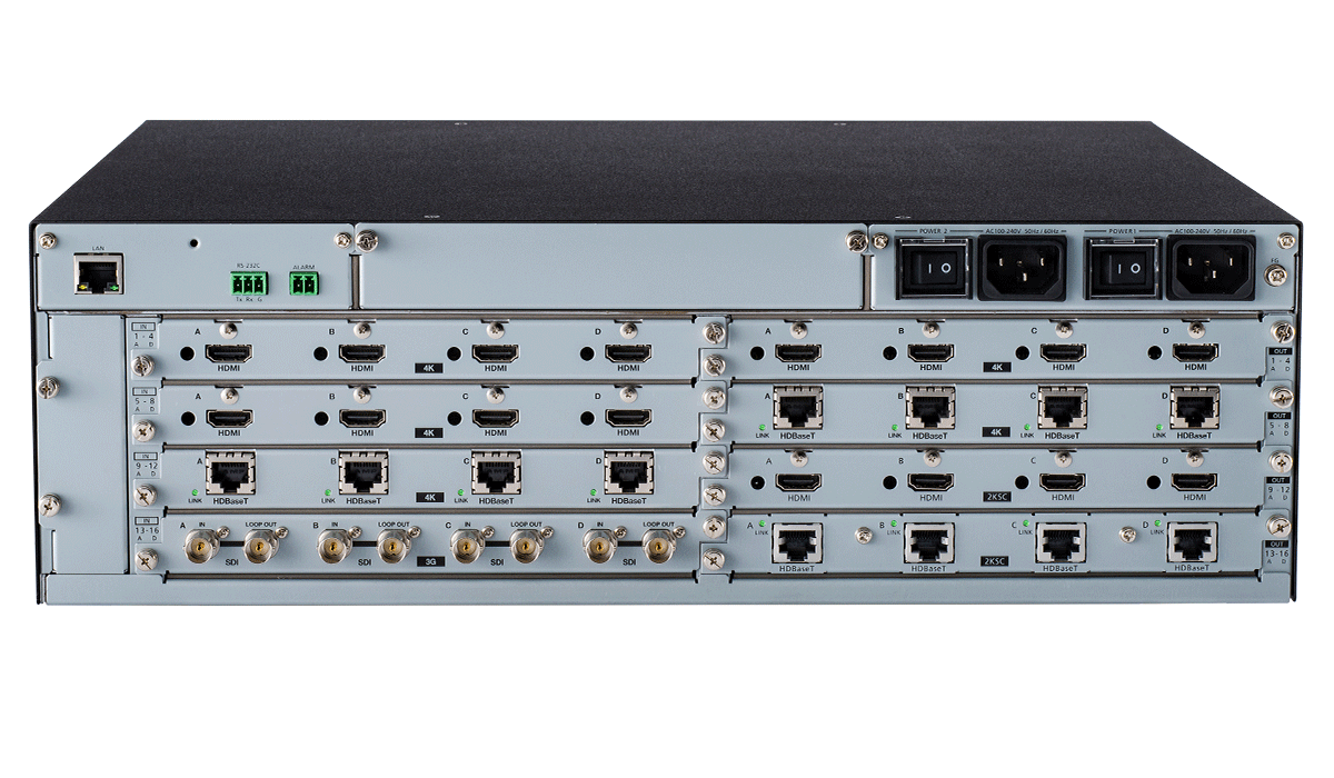 FDX-S16U - 4K@60 (4:4:4) Modular Matrix Switcher with 16 Inputs & 16 Outputs- Frame
