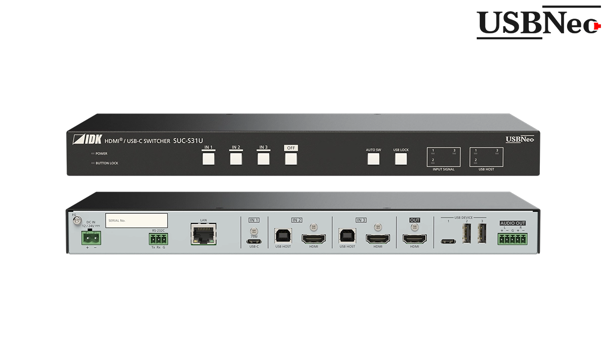 SUC-S31U - 4K@60 HDMI and USB-C Switcher with 3 Inputs and 1 Output