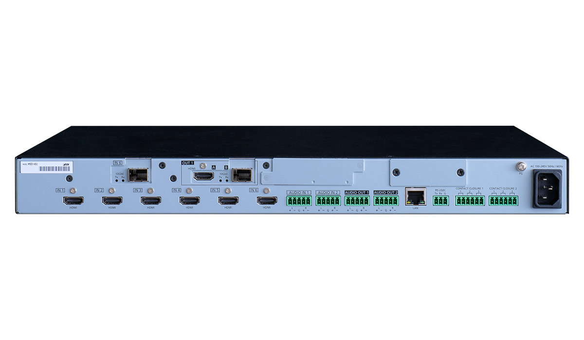 MSD-V61UF - 4K@60 Digital Multi Switcher with 6 Inputs and 1 Output SDVoE Output Fiber model (SFP+ module sold separately)