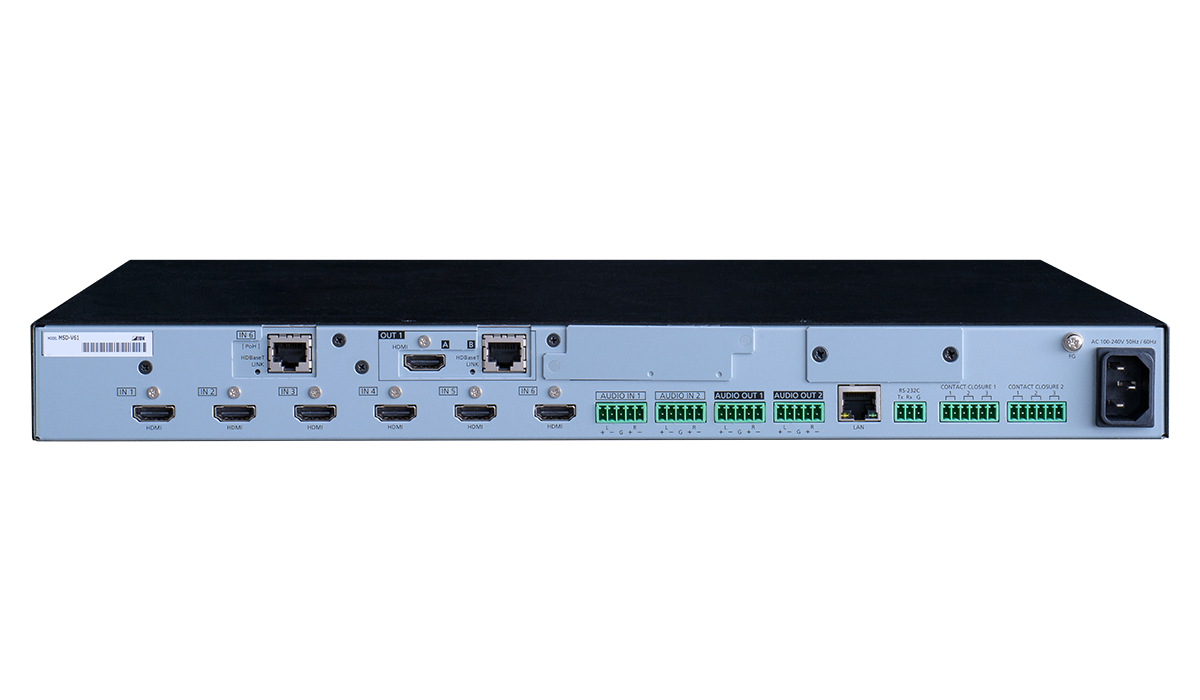 MSD-V61UT - 4K@60 Digital Multi Switcher with 6 Inputs and 1 Output HDBaseT Output model