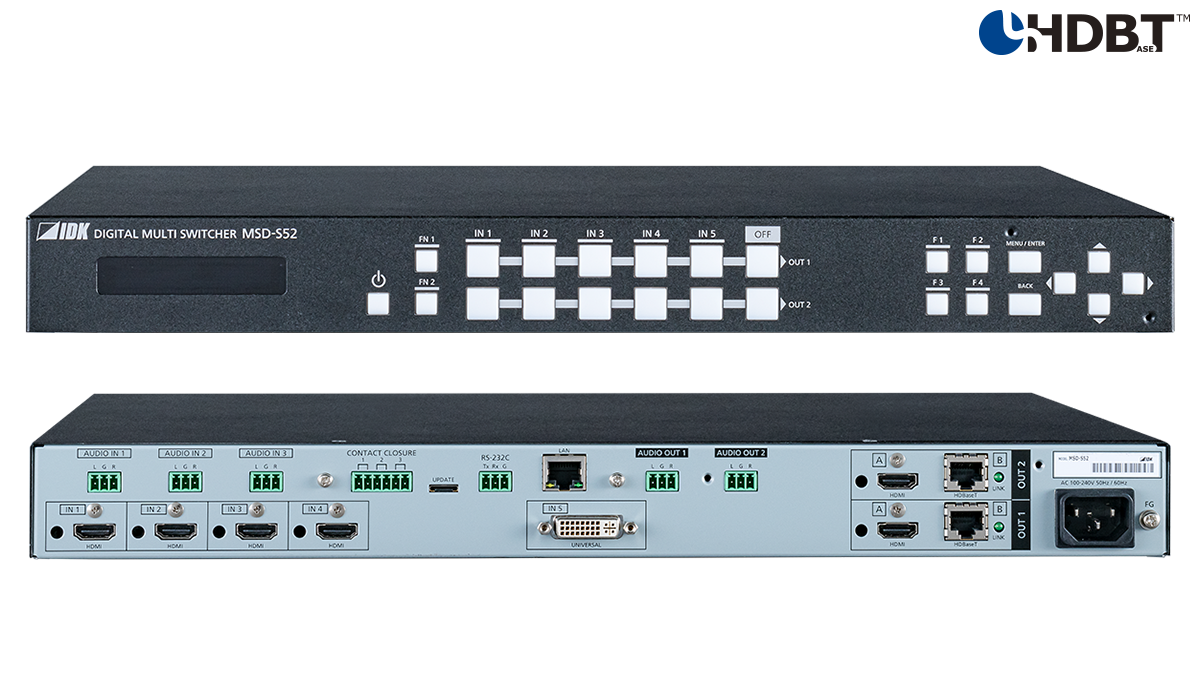 MSD-S52 - Digital Multi Switcher with 5 Inputs & 2 Outputs
