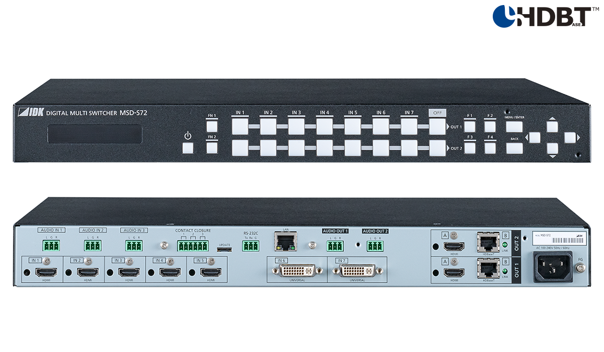 MSD-S72 - Digital Multi Switcher with 7 Inputs & 2 Outputs