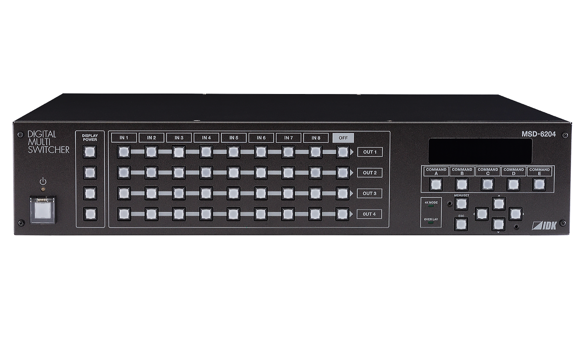 MSD-6204 Dan - 4K Digital Multi Switcher with 8 Inputs & 4 Outputs- Dante output model