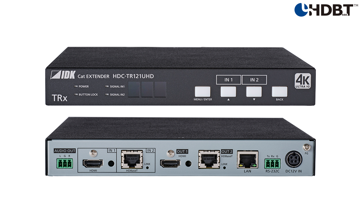 HDC-TR121UHD - 4K@60 HDBaseT Transceiver with 2 Inputs & 2 Outputs